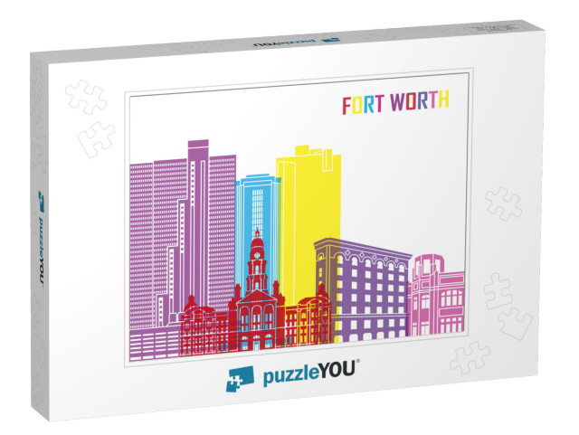 Fort Worth Skyline Pop in Editable Vector File... Jigsaw Puzzle