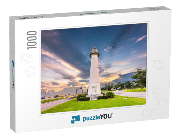 Biloxi, Mississippi USA At Biloxi Lighthouse At Dusk... Jigsaw Puzzle with 1000 pieces