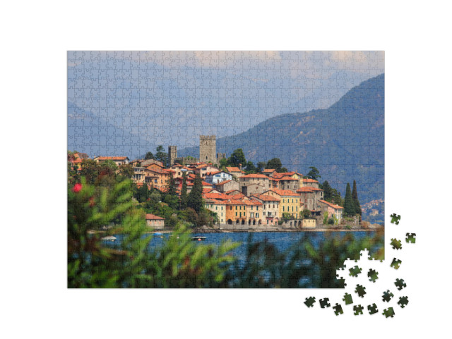 San Siro in Lake Como, with the Castle, Old Fortress Rezz... Jigsaw Puzzle with 1000 pieces