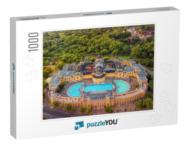 Europe, Hungary, Budapest. Aerial Photo from a Thermal Ba... Jigsaw Puzzle with 1000 pieces