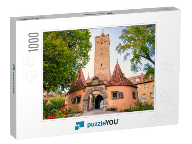 The Burgtor Castle Gate in Rothenburg Ob Der Tauber. Germ... Jigsaw Puzzle with 1000 pieces