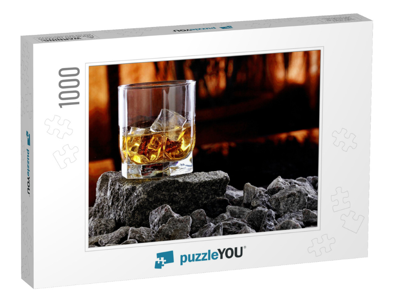 Glass of Whiskey & Ice. Creative Photo Glass of Whiskey o... Jigsaw Puzzle with 1000 pieces