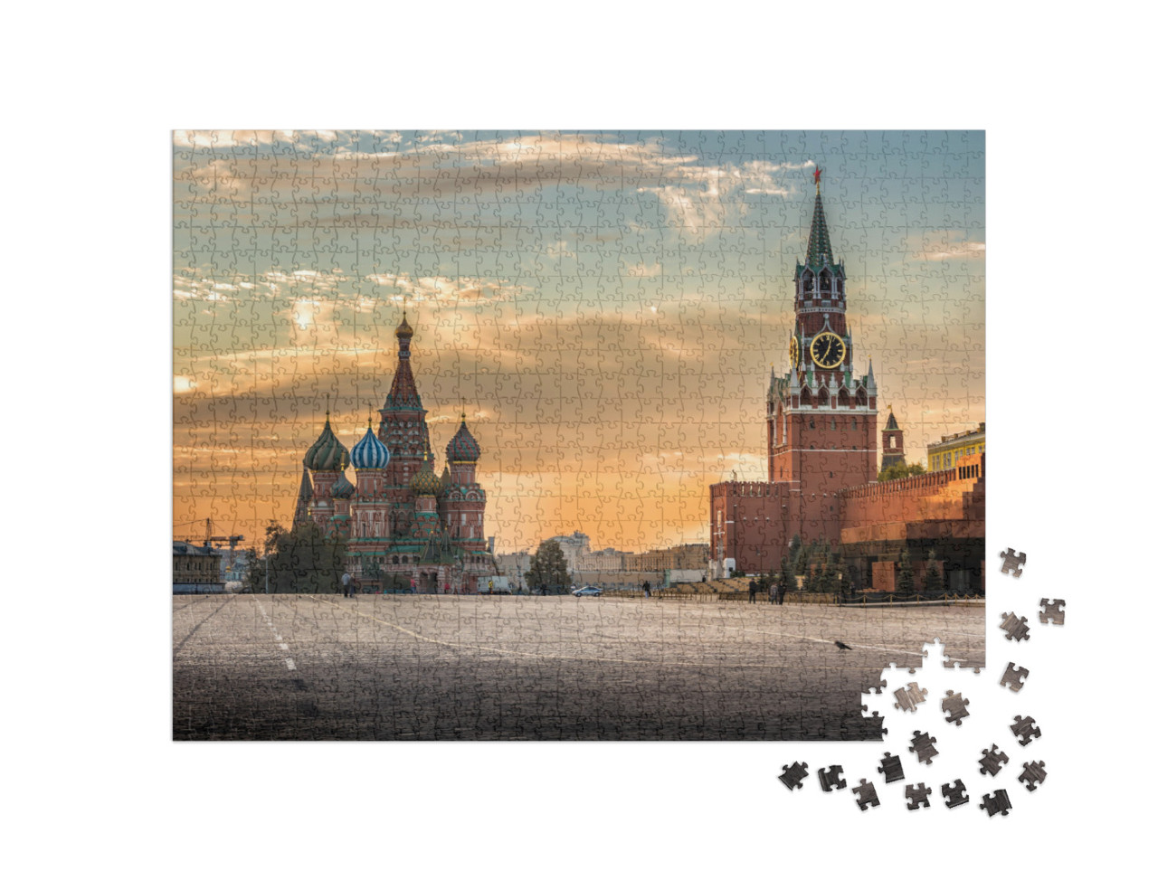 Moscow, Russia, Red Square, View of St. Basils Cathedral... Jigsaw Puzzle with 1000 pieces