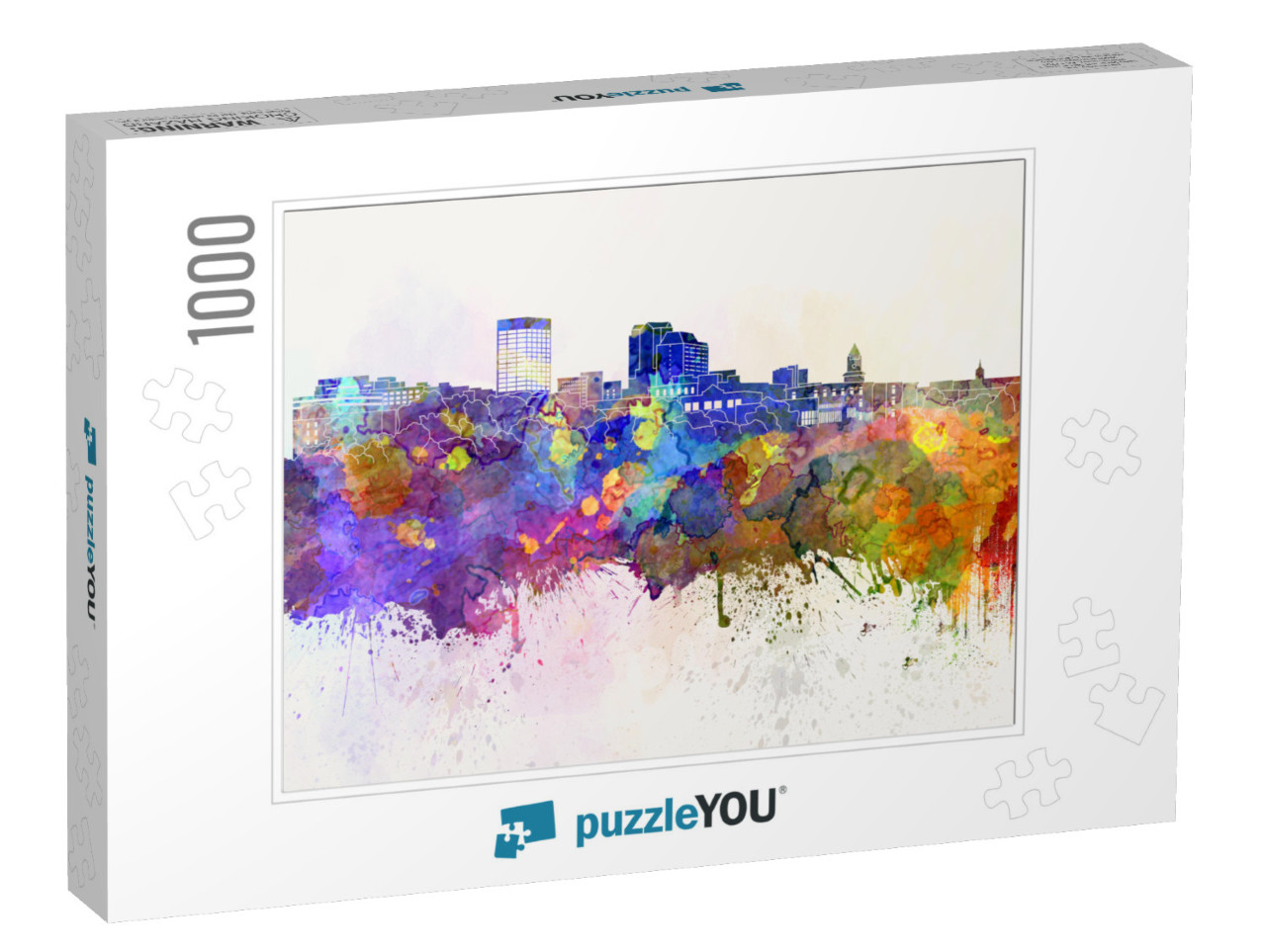 Manchester Skyline in Watercolor Background... Jigsaw Puzzle with 1000 pieces