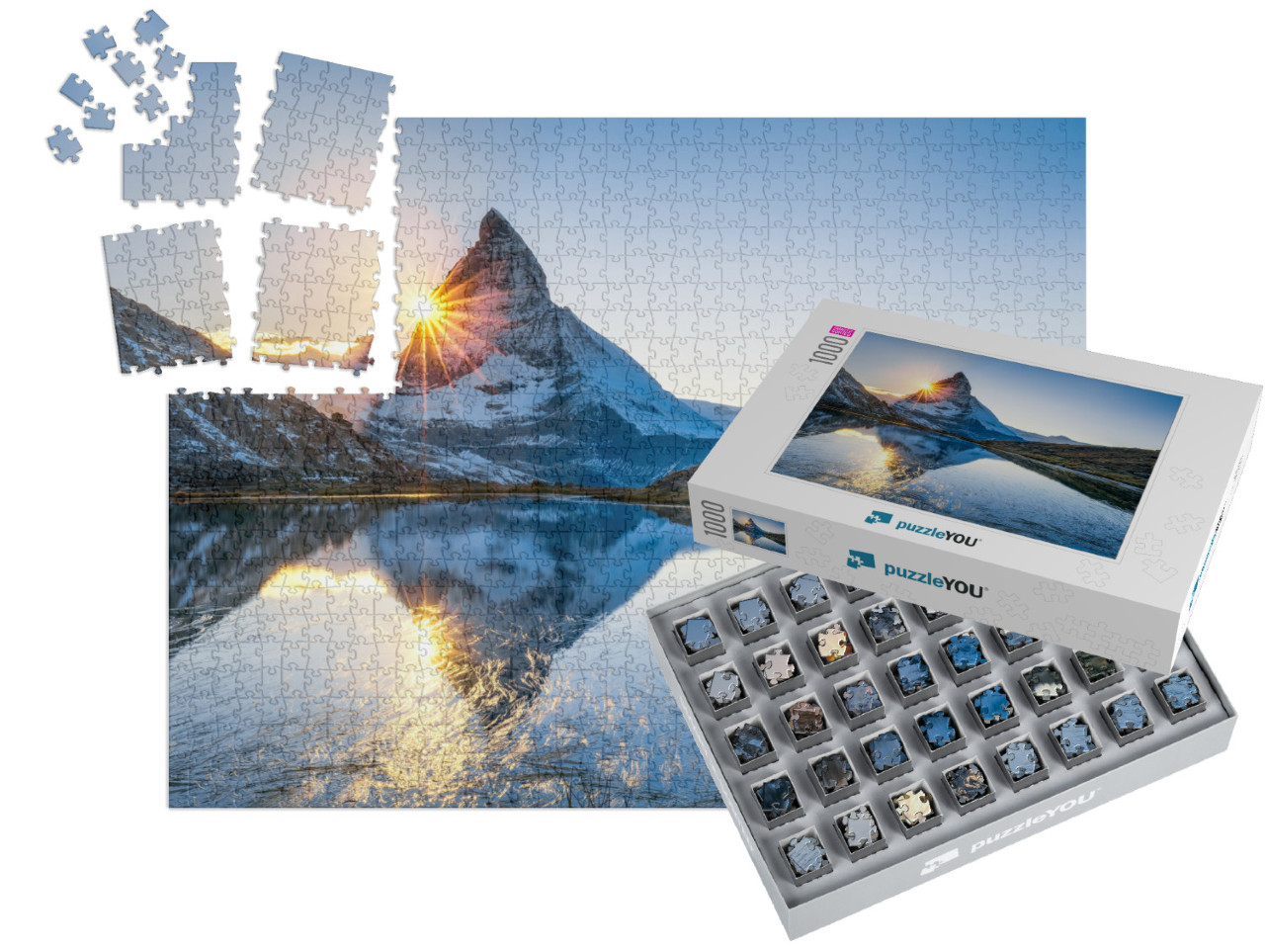 Riffelsee & Matterhorn Mountain in Swiss, Canton of Valai... | SMART SORTED® | Jigsaw Puzzle with 1000 pieces