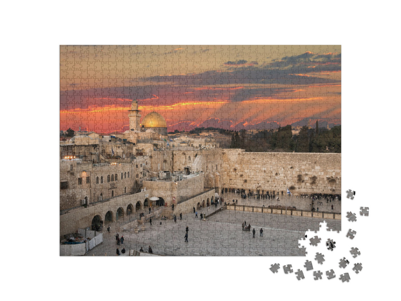 Western Wall At the Dome of the Rock on the Temple Mount... Jigsaw Puzzle with 1000 pieces