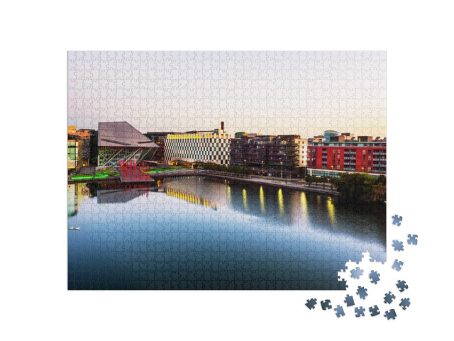 Dublin, Ireland. Aerial View of Grand Canal Docks in Dubl... Jigsaw Puzzle with 1000 pieces