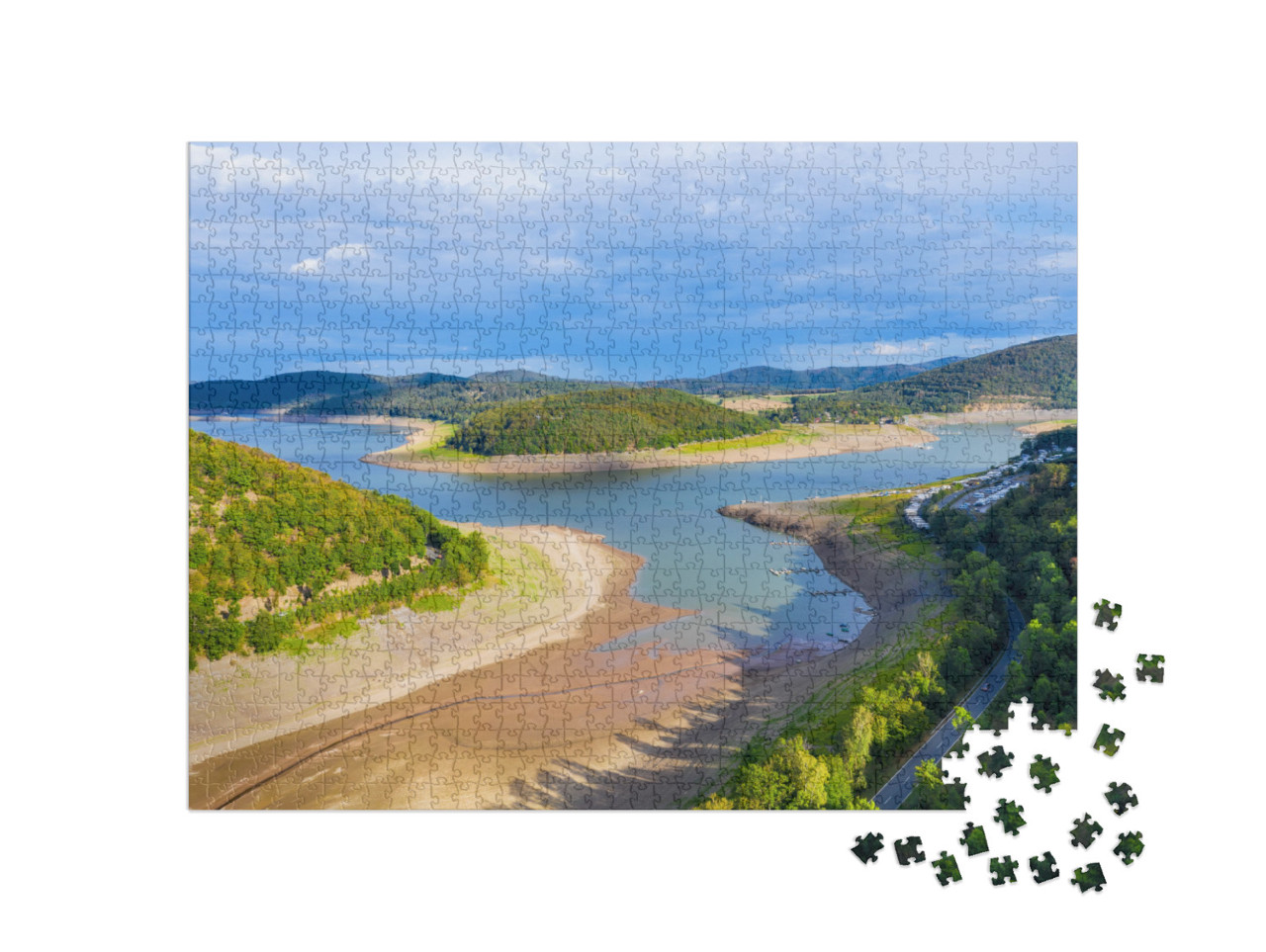 A Part of the Edersee Lake in Germany Without Water Becau... Jigsaw Puzzle with 1000 pieces