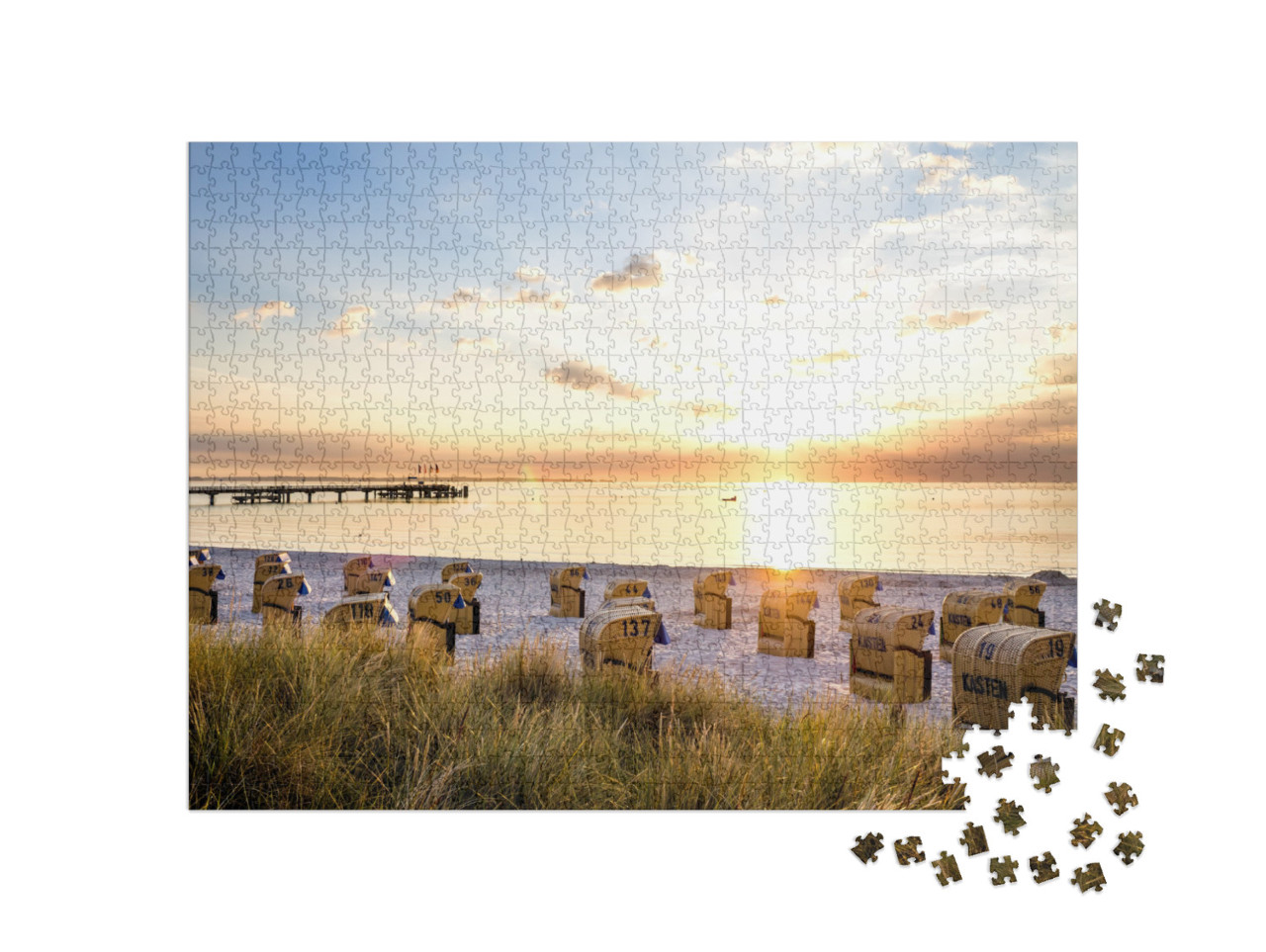 Beach in Scharbeutz, Baltic Sea, Germany... Jigsaw Puzzle with 1000 pieces