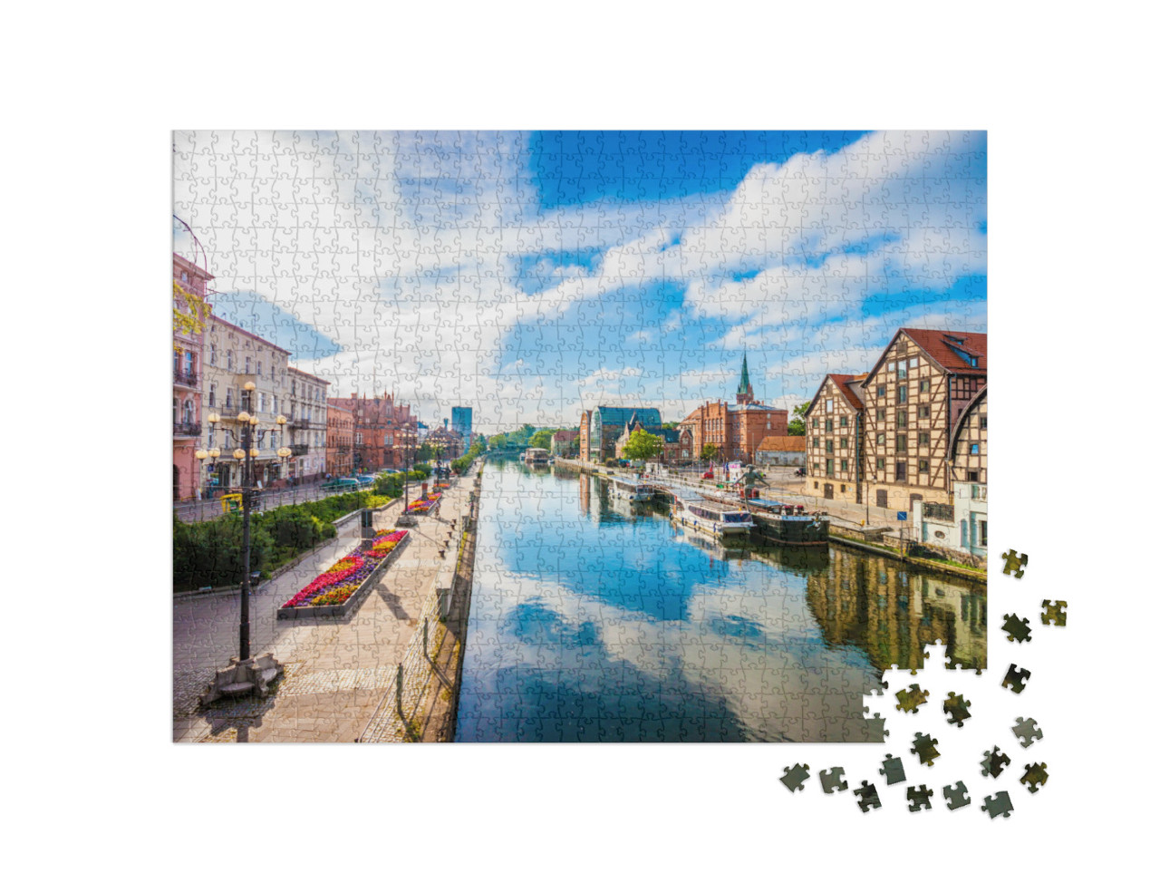 Old Town & Granaries by the Brda River. Bydgoszcz, Poland... Jigsaw Puzzle with 1000 pieces