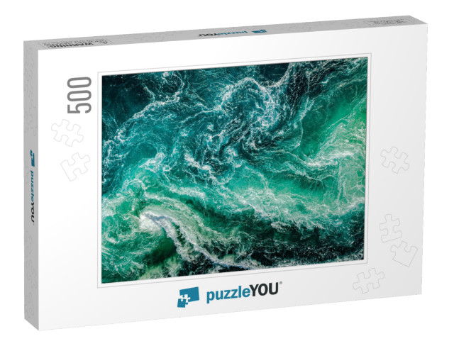 Waves of Water of the River & the Sea Meet Each Other Dur... Jigsaw Puzzle with 500 pieces