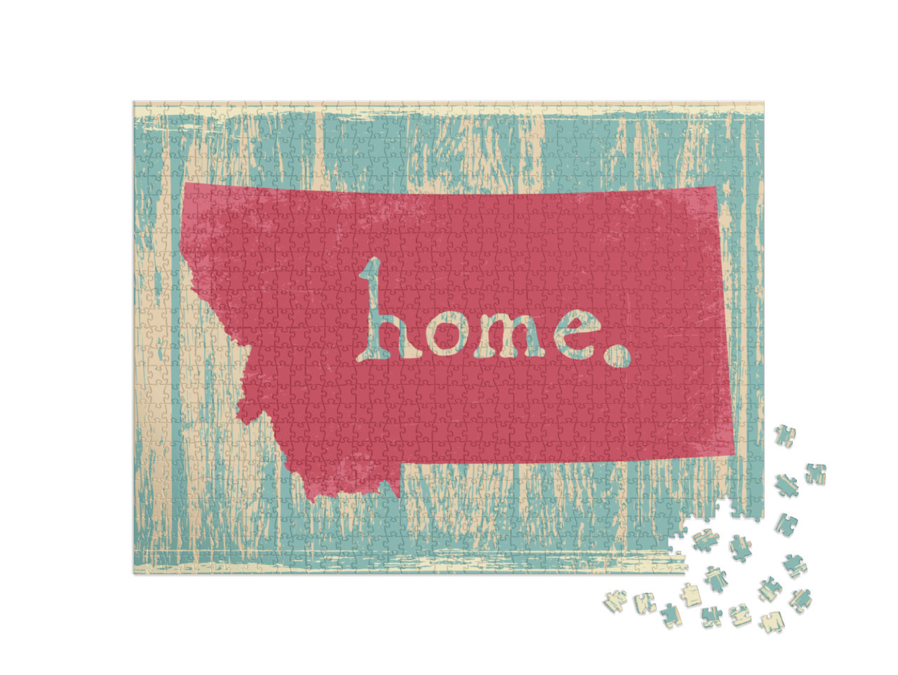 Montana Nostalgic Rustic Vintage State Vector Sign... Jigsaw Puzzle with 1000 pieces