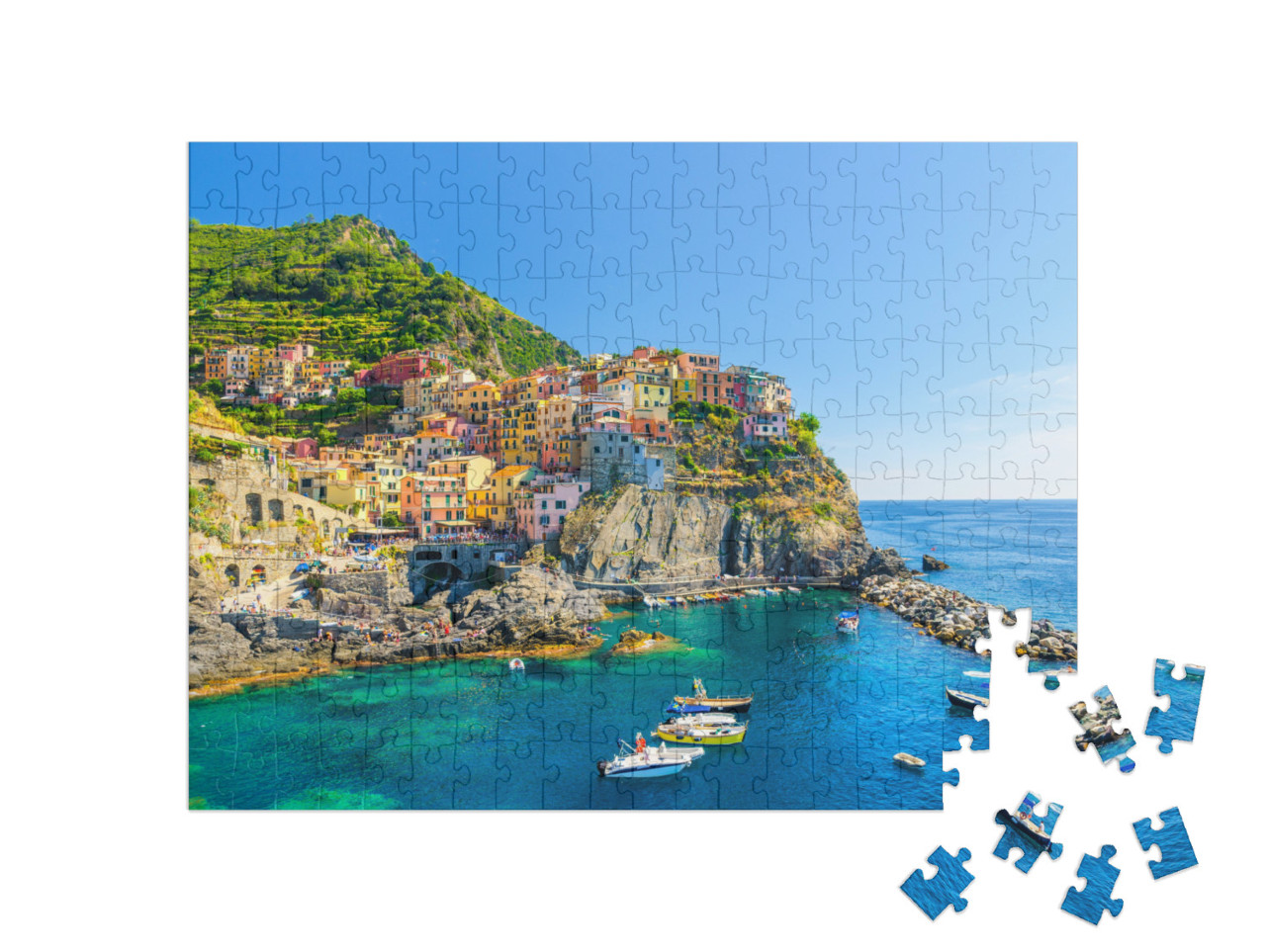 Manarola Traditional Typical Italian Village in National... Jigsaw Puzzle with 200 pieces