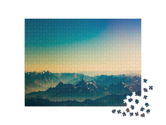 Beautiful Landscape in Himalayas At the Sunset Time, Lada... Jigsaw Puzzle with 1000 pieces