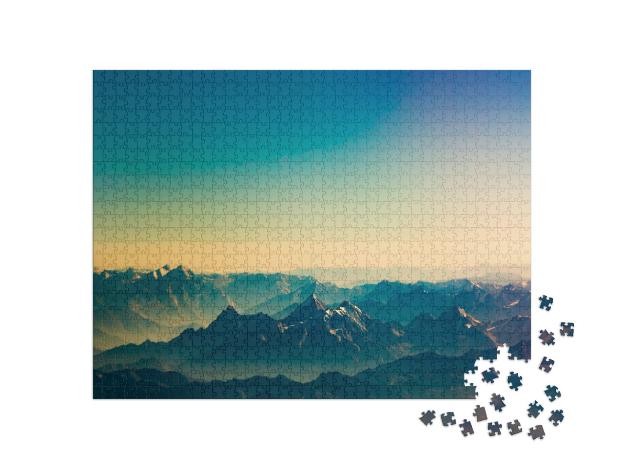 Beautiful Landscape in Himalayas At the Sunset Time, Lada... Jigsaw Puzzle with 1000 pieces