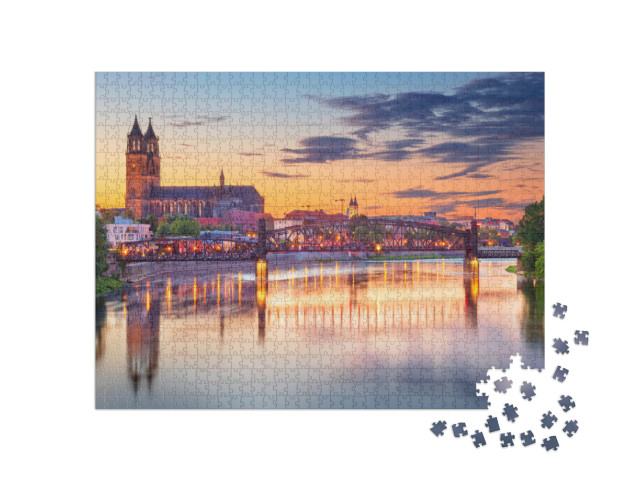 Magdeburg, Germany. Cityscape Image of Magdeburg, Germany... Jigsaw Puzzle with 1000 pieces