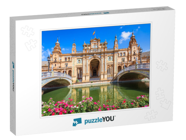 Seville, Spain At Spanish Square Plaza De Espana... Jigsaw Puzzle