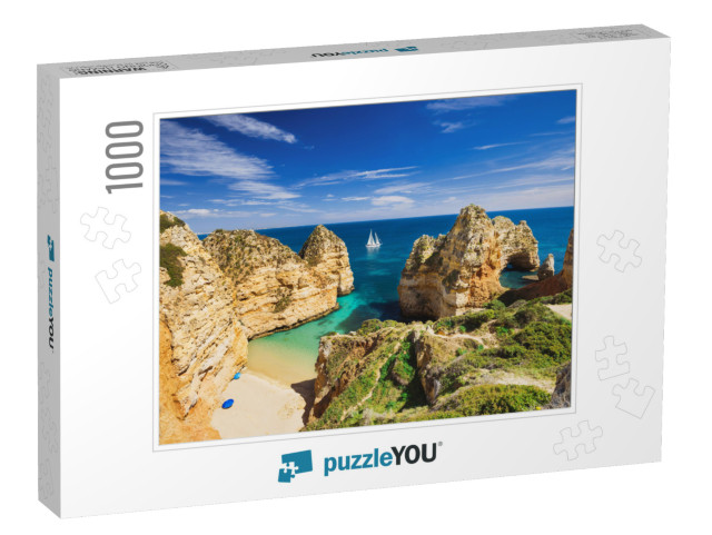 Beautiful Bay Near Lagos Town, Algarve Region, Portugal... Jigsaw Puzzle with 1000 pieces