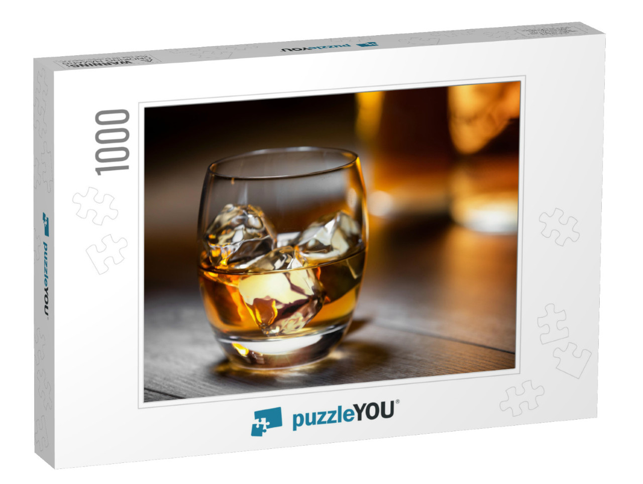 Elegant & Refreshing Glass of Scotch Bourbon Whisky on Ic... Jigsaw Puzzle with 1000 pieces