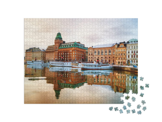 View of Central Stockholm At Dawn... Jigsaw Puzzle with 1000 pieces