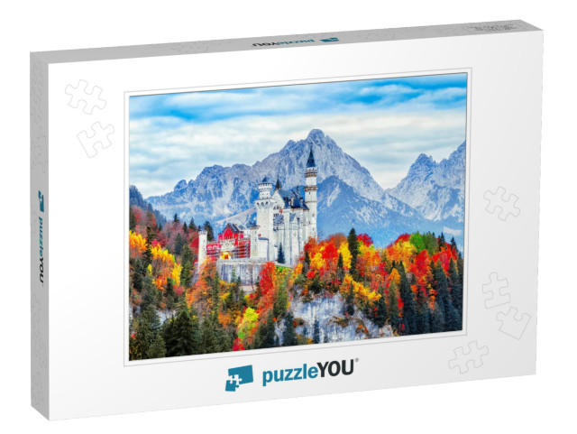 Neuschwanstein Medieval Castle in Germany, Bavaria Land... Jigsaw Puzzle