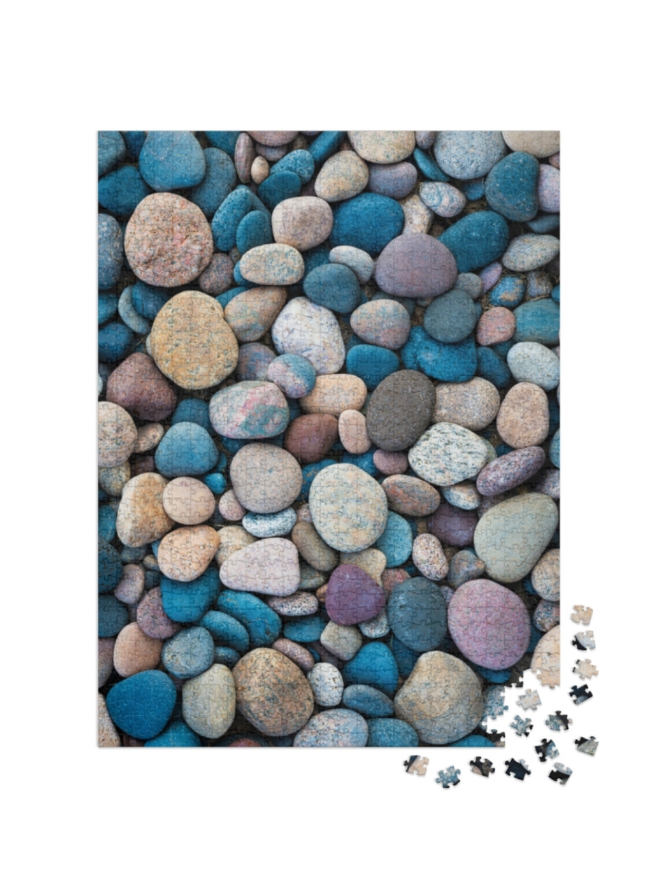 Colorful Stones on the Beach of Lake Superior At Whitefis... Jigsaw Puzzle with 1000 pieces