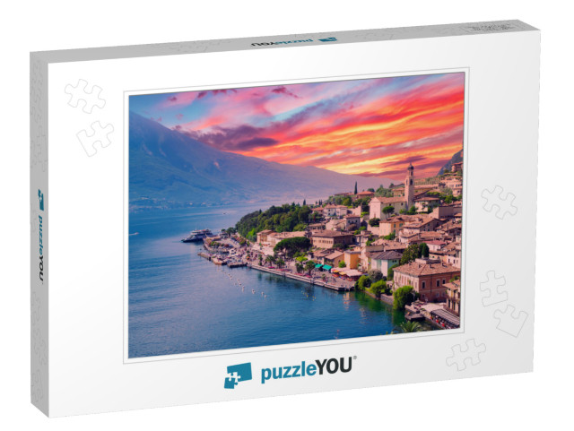 Panorama of Limone Sul Garda, a Small Town on Lake Garda... Jigsaw Puzzle