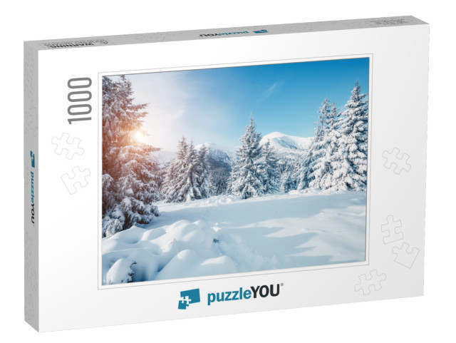 Beautiful Winter Nature Landscape, Amazing Mountain View... Jigsaw Puzzle with 1000 pieces