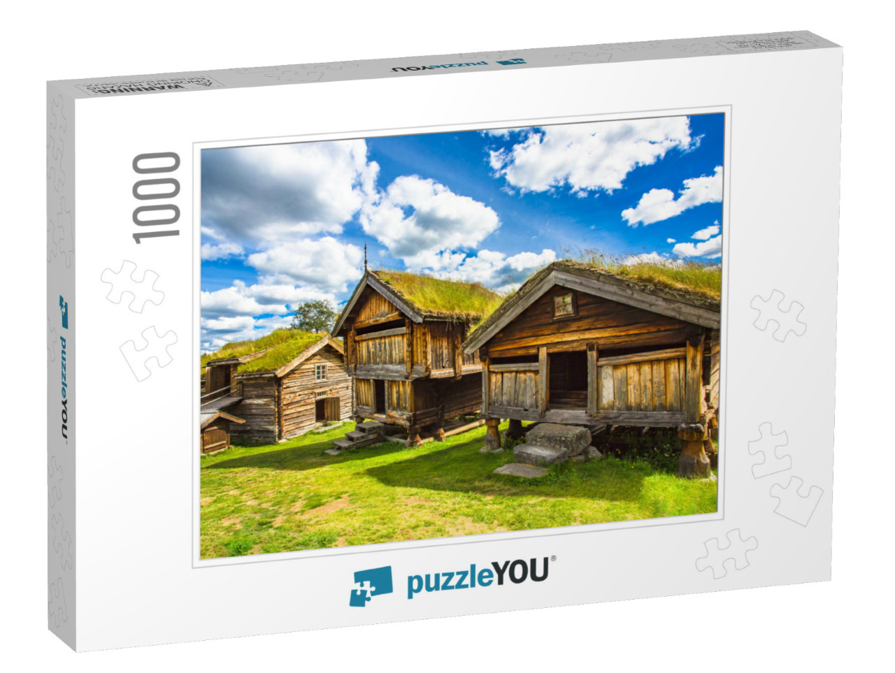 Old Traditional Norwegian Houses. Geilo, Norway... Jigsaw Puzzle with 1000 pieces