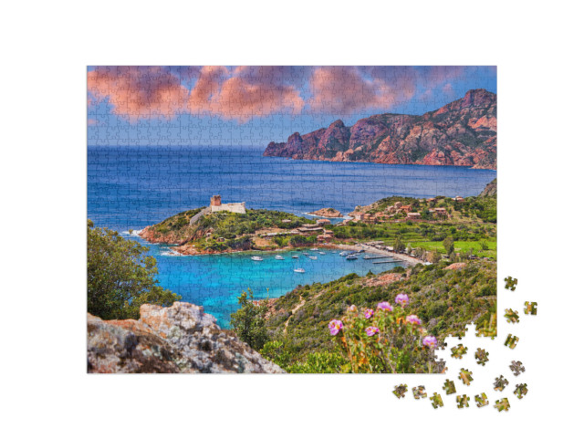 Panorama of Girolata Bay in Corsica Island, Corse-Du-Sud... Jigsaw Puzzle with 1000 pieces