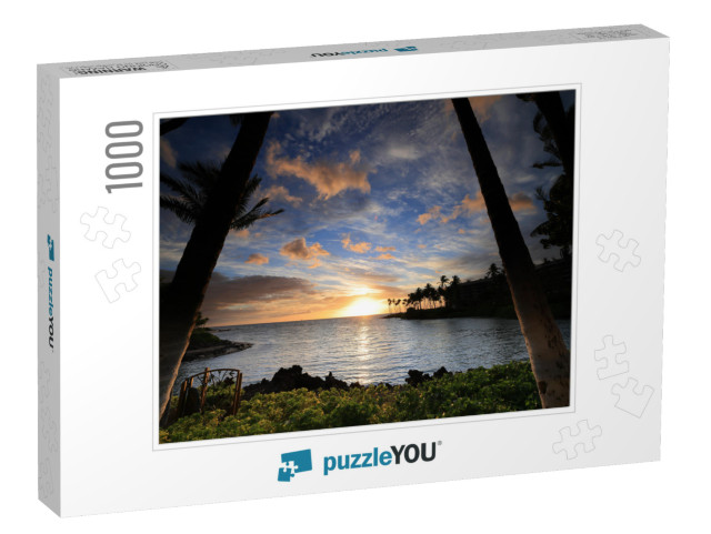 Beautiful Sunset on the Big Island, Kohala Coast, Waikolo... Jigsaw Puzzle with 1000 pieces