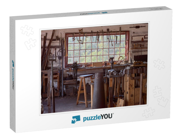 Large Table by the Window Old Vintage Craftsman's Worksho... Jigsaw Puzzle