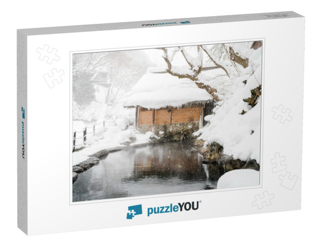 Beautiful Outdoor Hot Spring Under Heavy Snow, Takaragawa... Jigsaw Puzzle