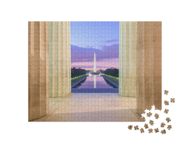 Washington Monument & Reflecting Pool from Lincoln Memori... Jigsaw Puzzle with 1000 pieces