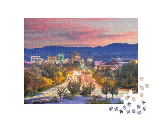 Boise, Idaho, USA Downtown Cityscape At Twilight... Jigsaw Puzzle with 1000 pieces