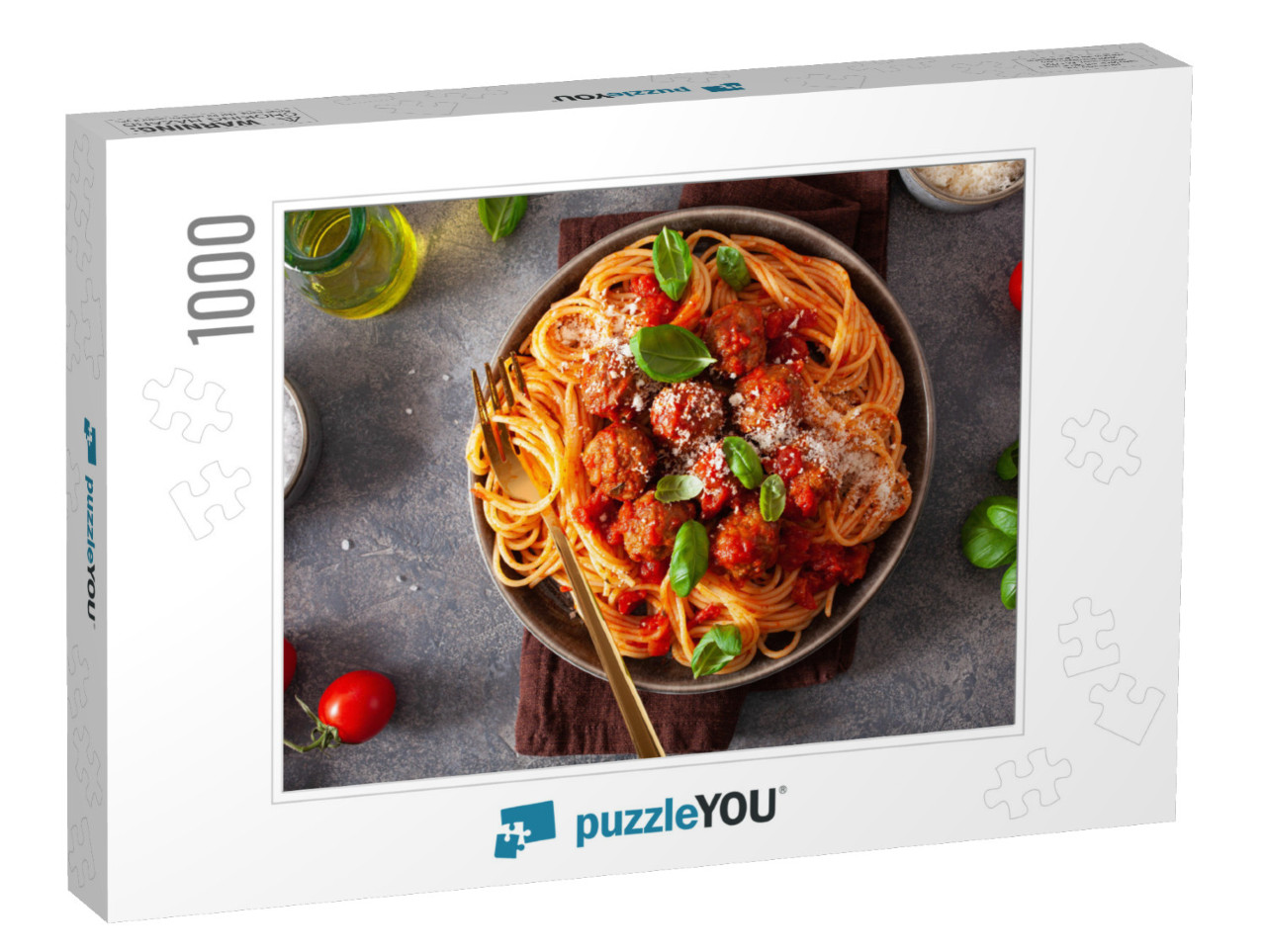 Spaghetti with Meatballs & Tomato Sauce, Italian Pasta... Jigsaw Puzzle with 1000 pieces