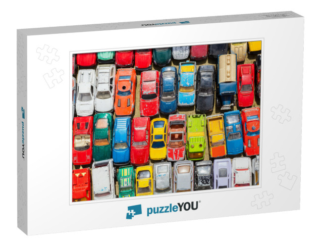 Overhead Photograph of Old Toy Cars... Jigsaw Puzzle