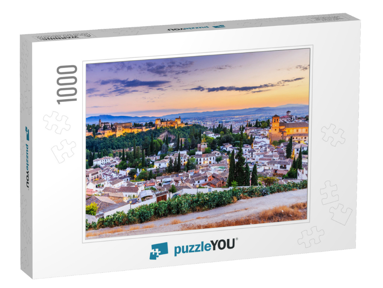 Alhambra of Granada, Spain. Alhambra Fortress & Albaicin... Jigsaw Puzzle with 1000 pieces