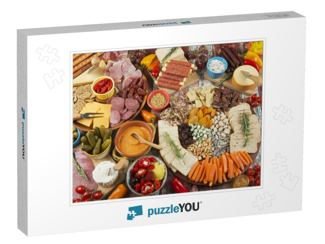 Assortment of Charcuterie Boards Photo Collage Jigsaw Puzzle