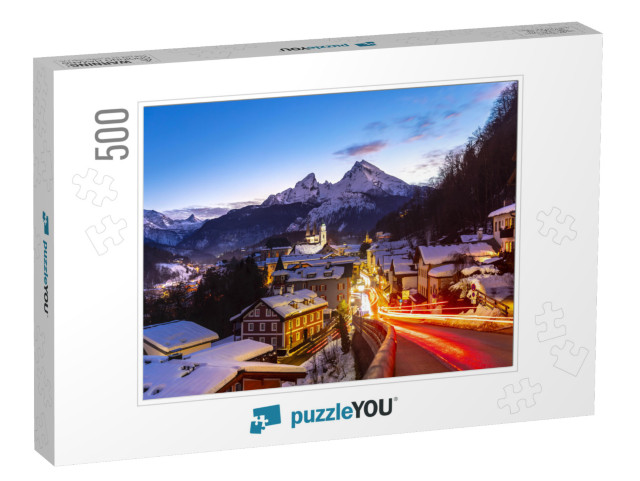 Historic Town of Berchtesgaden with Famous Watzmann Mount... Jigsaw Puzzle with 500 pieces