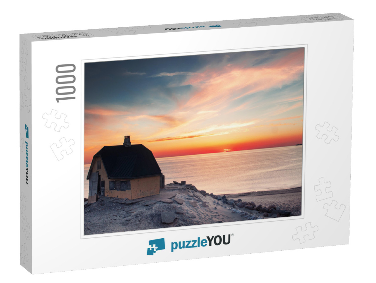 Beautiful House in Typical Yellow Color on the Beach with... Jigsaw Puzzle with 1000 pieces