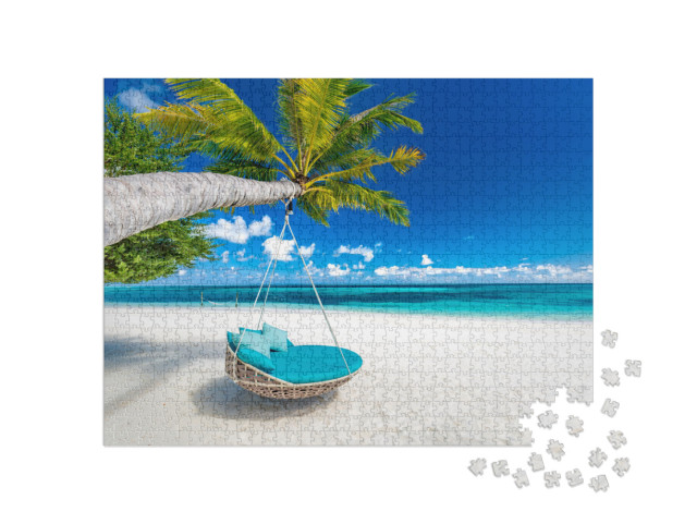 Tropical Beach Background as Summer Landscape with Beach... Jigsaw Puzzle with 1000 pieces