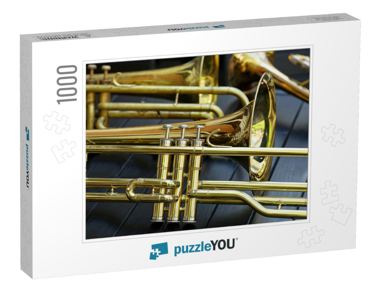 A Close-Up of a Brass Cornet or Trumpet Lies on a Boot in... Jigsaw Puzzle with 1000 pieces