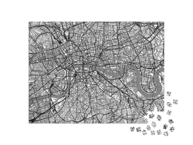 Urban City Map of London... Jigsaw Puzzle with 1000 pieces