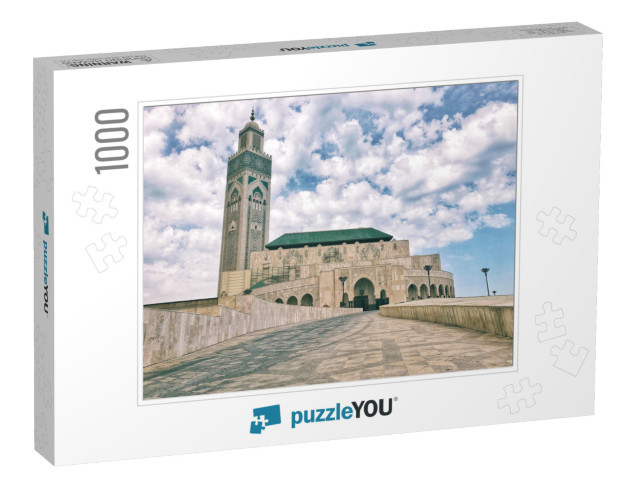 View of the Mosque of Hasan Ii in Casablanca, Morocco... Jigsaw Puzzle with 1000 pieces