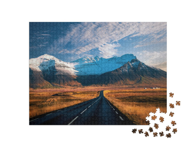 Beautiful Mountains with Dramatic Sky Along the Ring Road... Jigsaw Puzzle with 1000 pieces