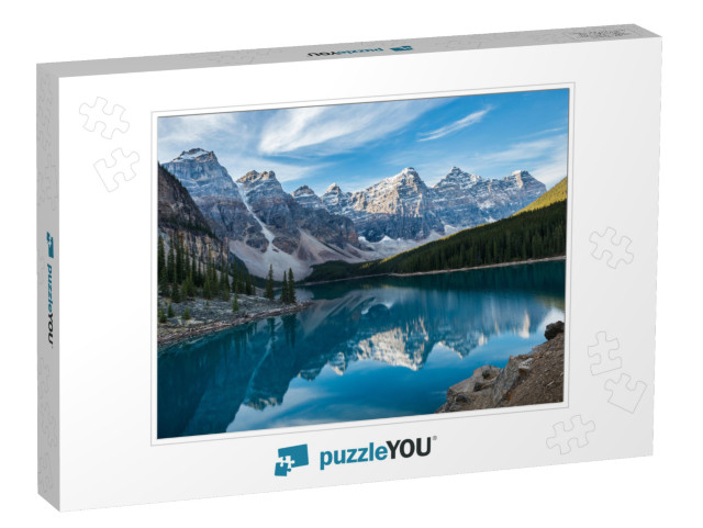 Moraine Lake with the Rocky Mountains Panorama in the Ban... Jigsaw Puzzle