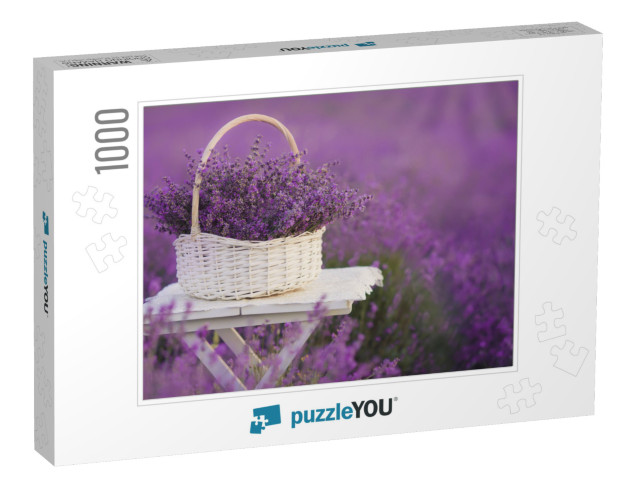 Basket with Lavender in the Field... Jigsaw Puzzle with 1000 pieces