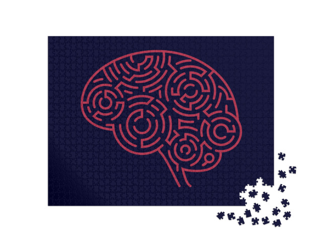 Concept of Creative Thinking, Shape of Human Brain Combin... Jigsaw Puzzle with 1000 pieces