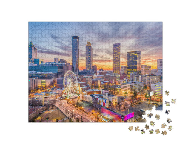 Atlanta, Georgia, USA Downtown Skyline... Jigsaw Puzzle with 1000 pieces